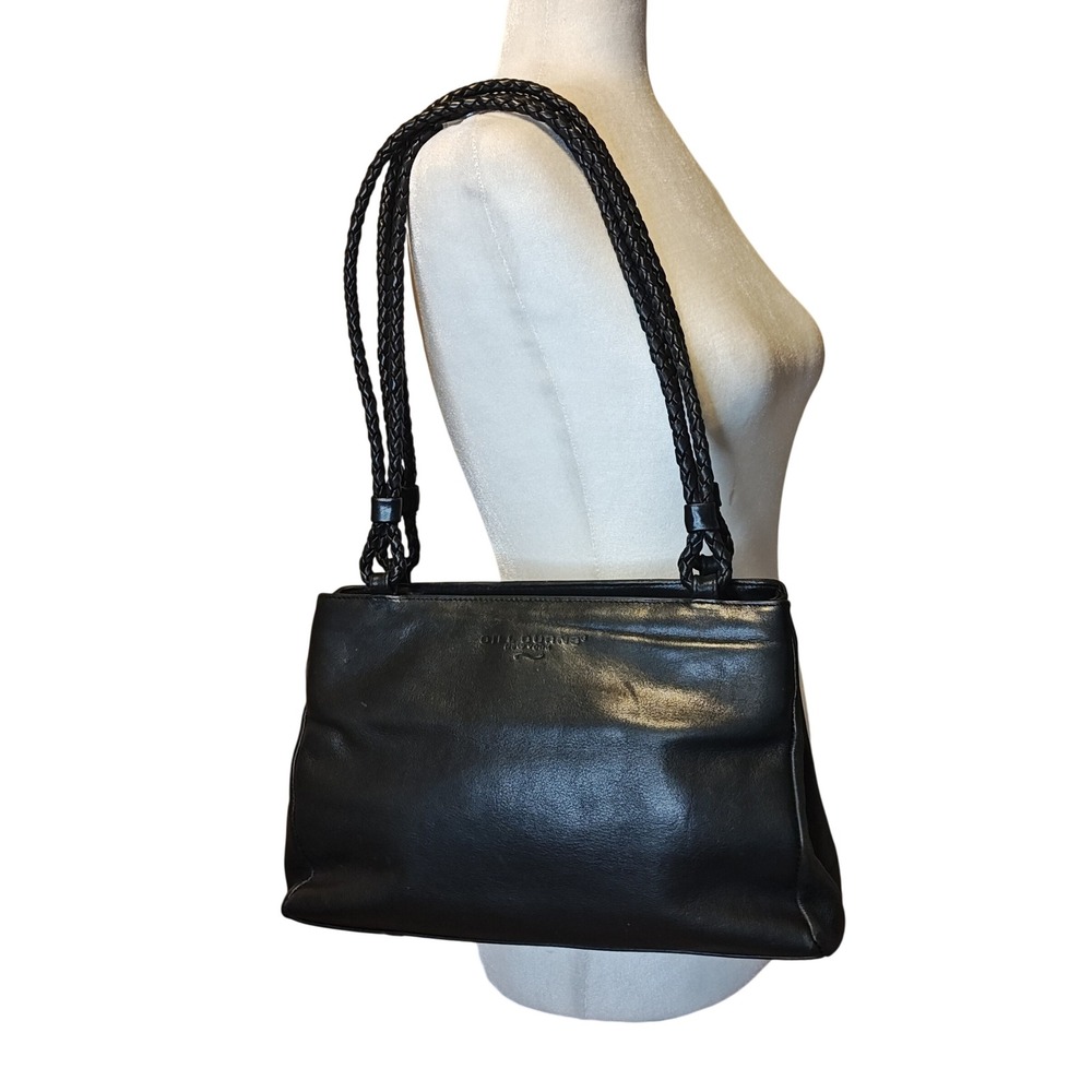 Bill Burns New York Shoulder Bag Women Medium Black Braided Leather Vintage